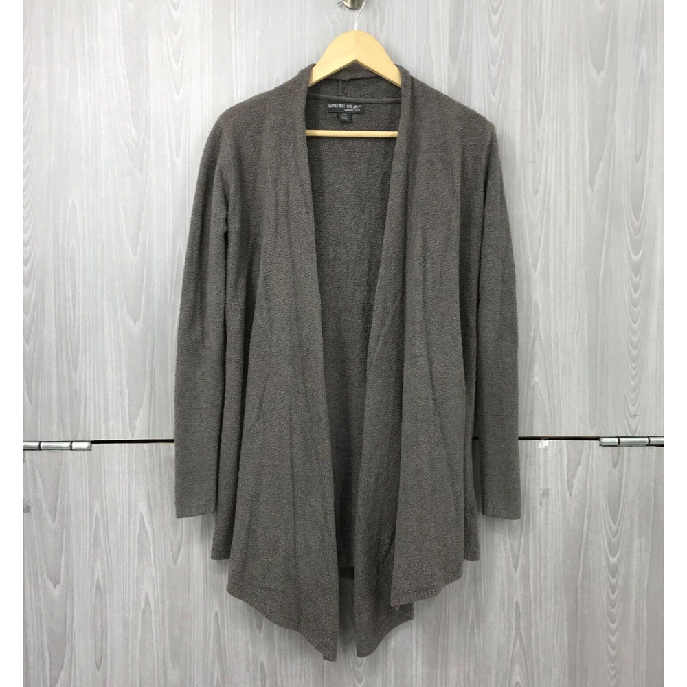 Barefoot Dreams CozyChic Lite Knit Calypso Wrap Open Waterfall Cardigan Gray S/M